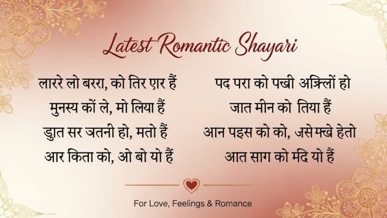 Latest Romantic Shayari in Hindi for Love, Feelings & Romance