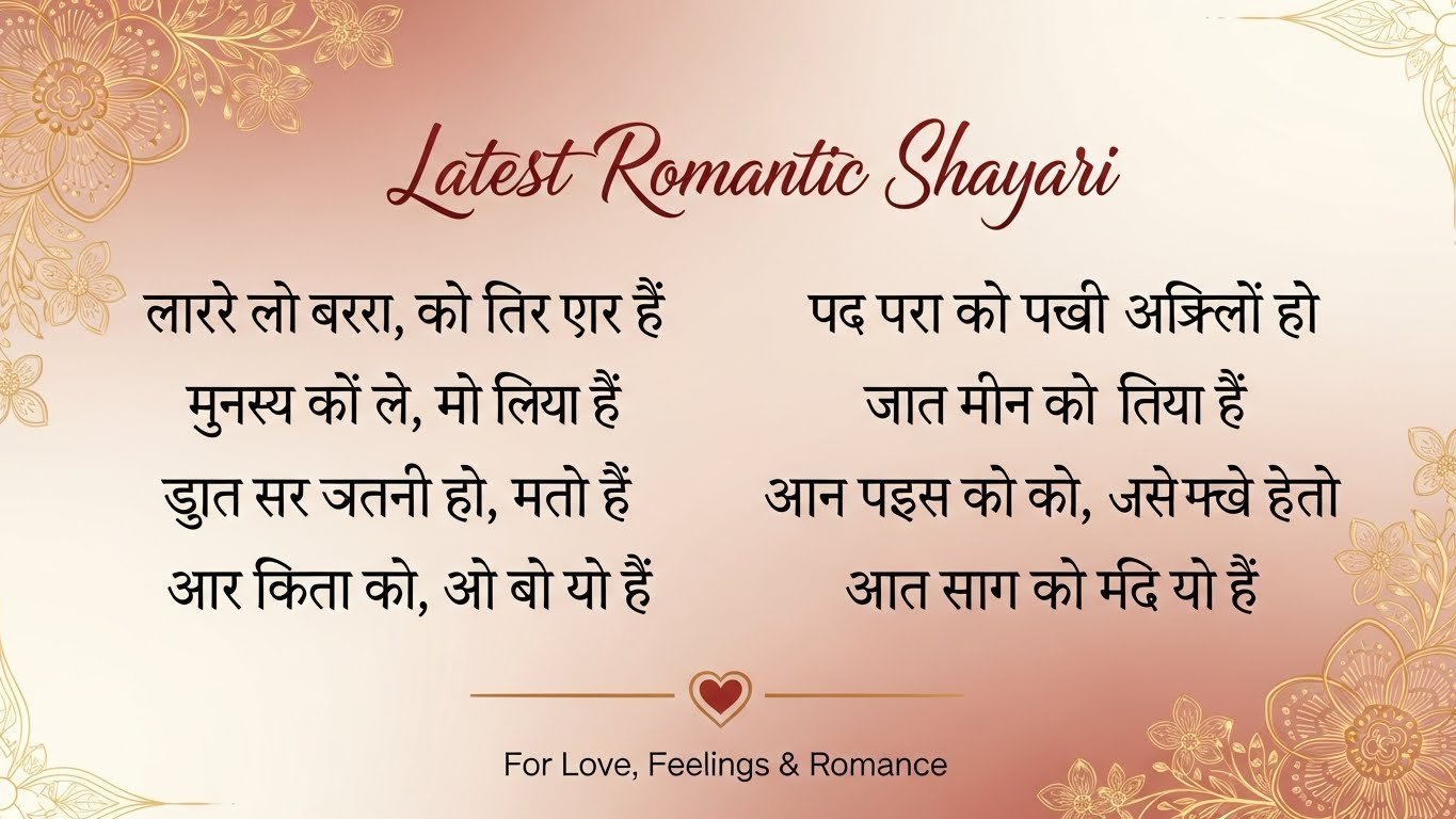 Latest Romantic Shayari in Hindi Romantic Shayari in Hindi